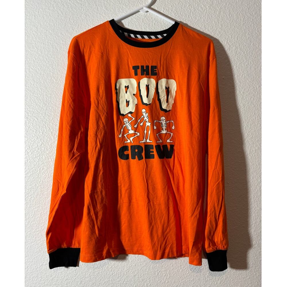 Halloween Family Pajamas Boo Crew NWT Unisex Size M Skeletons Long Sleeve Shirt